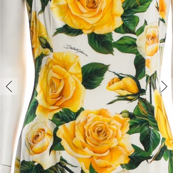 Dolce & Gabbana White Maxi Dress with Yellow Floral Print - Picture 5 of 9
